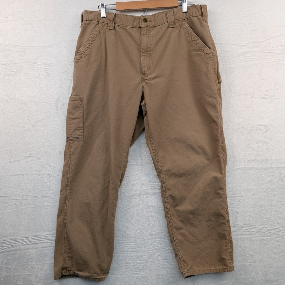 Carhartt Pants Men's 38x30 Brown Workwear Dungaree Fit Utility Straight B161 DKH